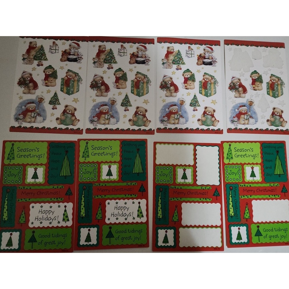 Vintage Christmas Bear Tree Stickers Stickety Doo Da American Greetings Stickers
